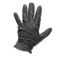 Guanti in nitrile neri senza polvere con texture antiscivolo sulle dita, taglia M 100 pezzi/scatola