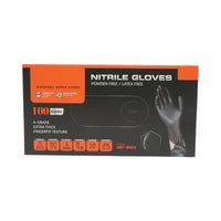 Guanti in nitrile sintetico nero, senza polvere, taglia S, 100 pezzi/scatola