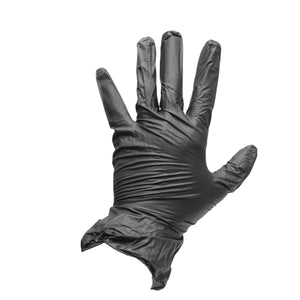 Guanti in nitrile sintetico nero, senza polvere, taglia S, 100 pezzi/scatola