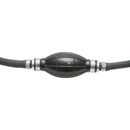 Pompa di adescamento manuale diritta con tubo nero e valvola unidirezionale – Ø 10 mm