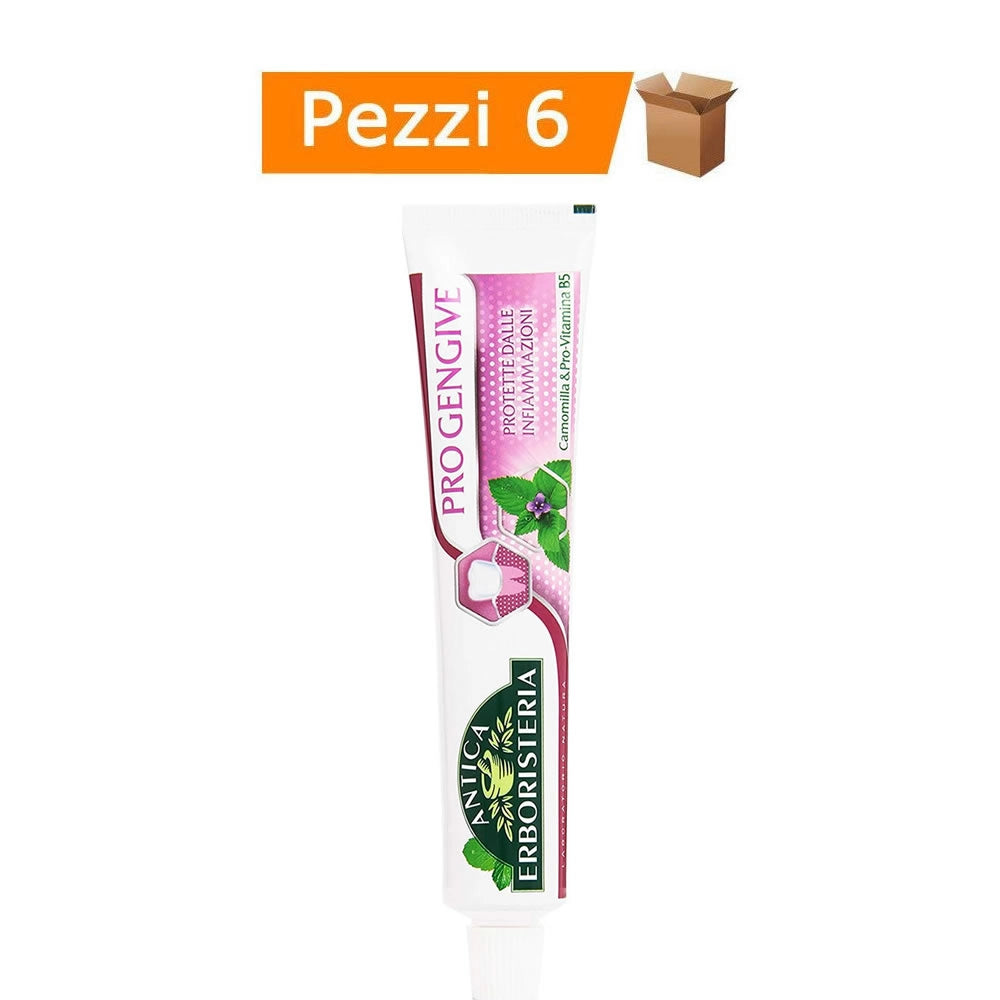 Multipack da 6 dentifrici antica erboristeria pro gengive confezioni da 75 ml ciascuna