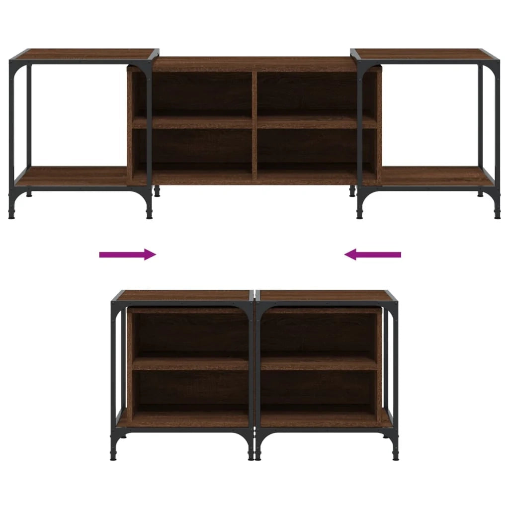 Mobile TV multimediale scaffale TV credenza mobile TV sala da pranzo soggiorno camera da letto rovere 153 x 37 x 50 cm legno ingegnerizzato marrone 02_0027185