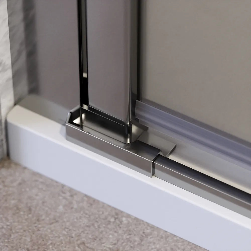 Porta doccia 136-140cm apertura a battente con profili cromati e vetro da 6mm opaco h195 | Elba