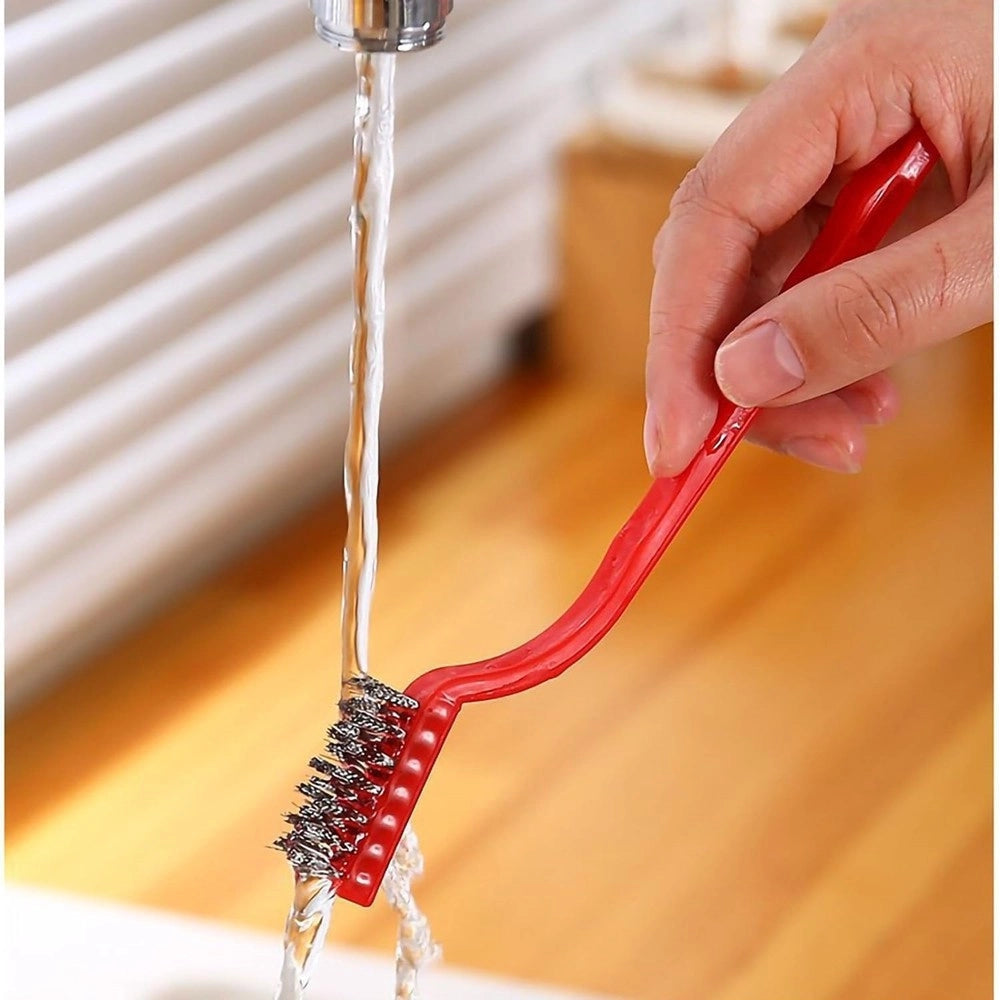 Trade Shop - Set Di 3 Spazzole In Nylon Antiruggine Per Pulizia Del Filo Di Acciaio Per Stufe -
