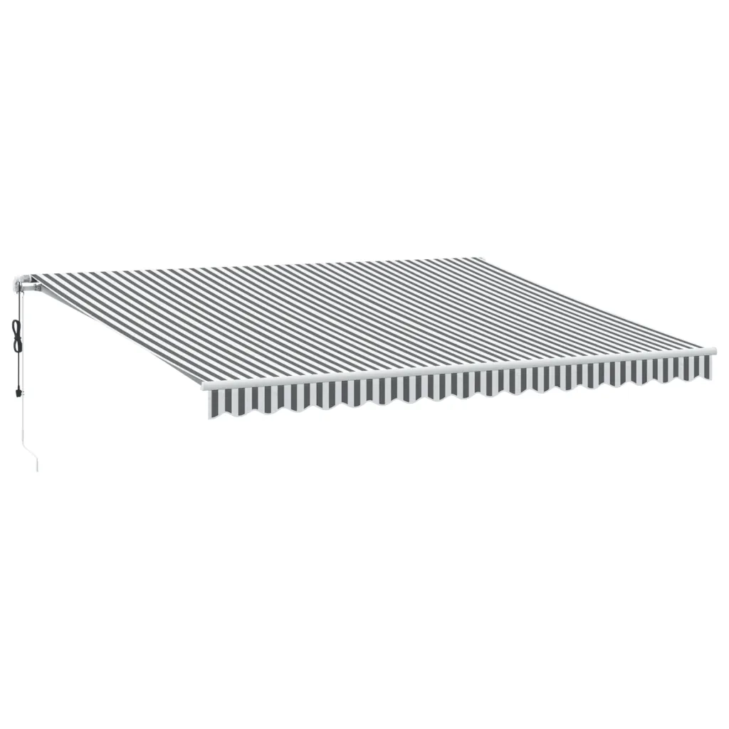 vidaXL Tenda Retrattile Automatica LED Antracite e Bianco 450x350 cm