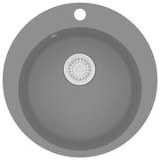 Lavello da Cucina in Granito Vasca Singola Rotondo Grigio CFW8769095