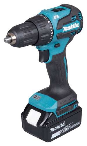 Makita DHP490RTJ Trapano a percussione 18V Brushless 65 Nm con due batterie 5,0 ah