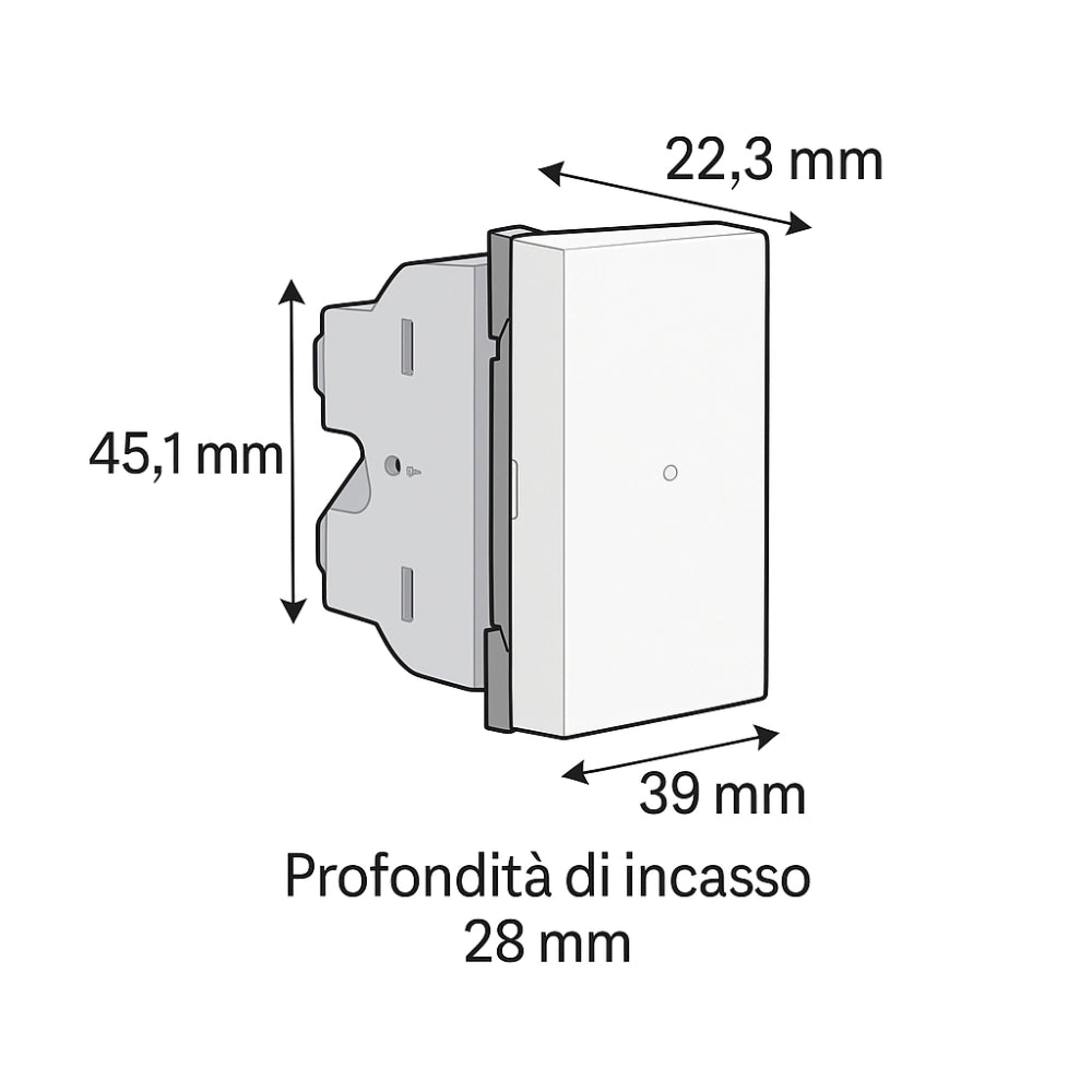 Bticino interruttore assiale 1p 10 ax 250 v illuminabile *** colore bianco, confezione 1