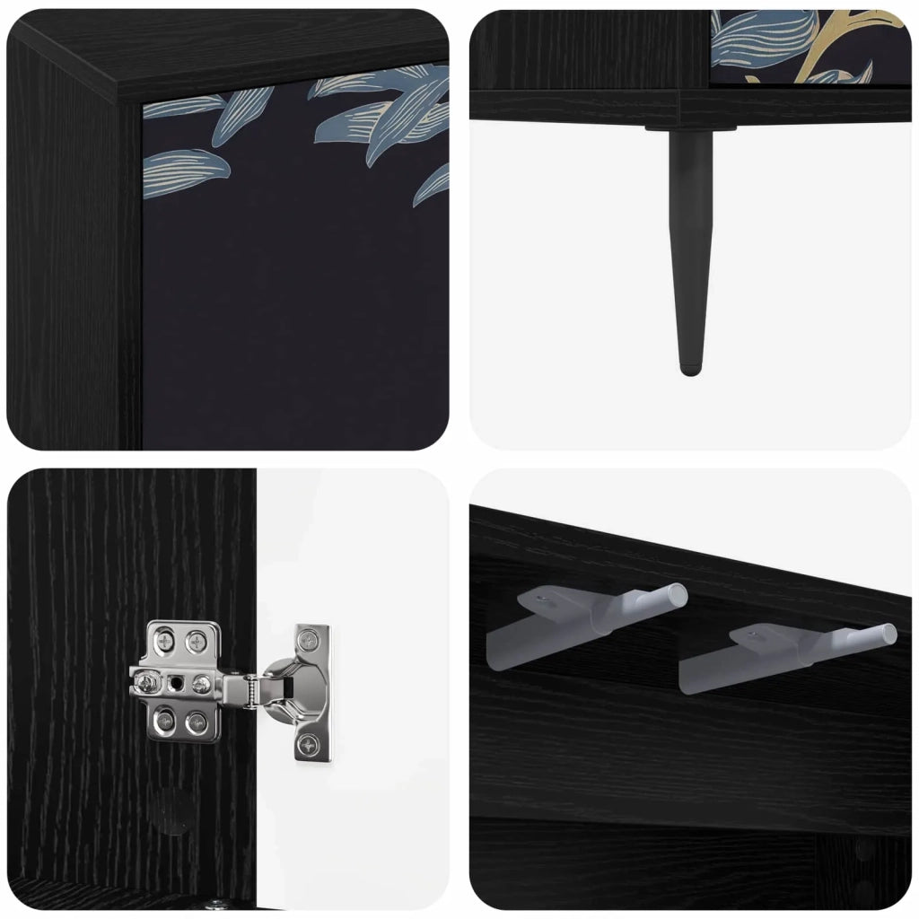 Credenza DOKKUM Rovere Nero 102 x 33 x 76 cm 8006977