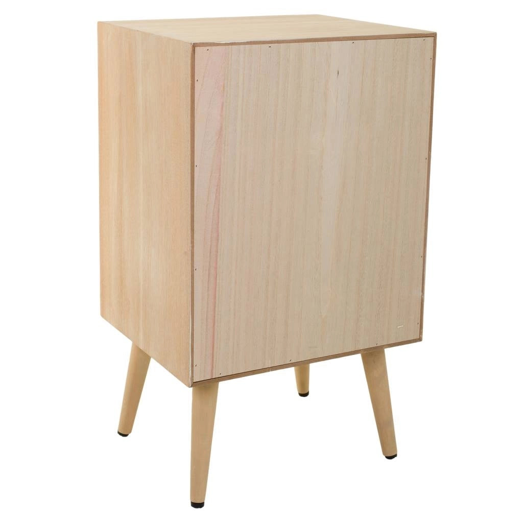 Comodino in MDF e griglia, marrone, 42x36,5x71 cm