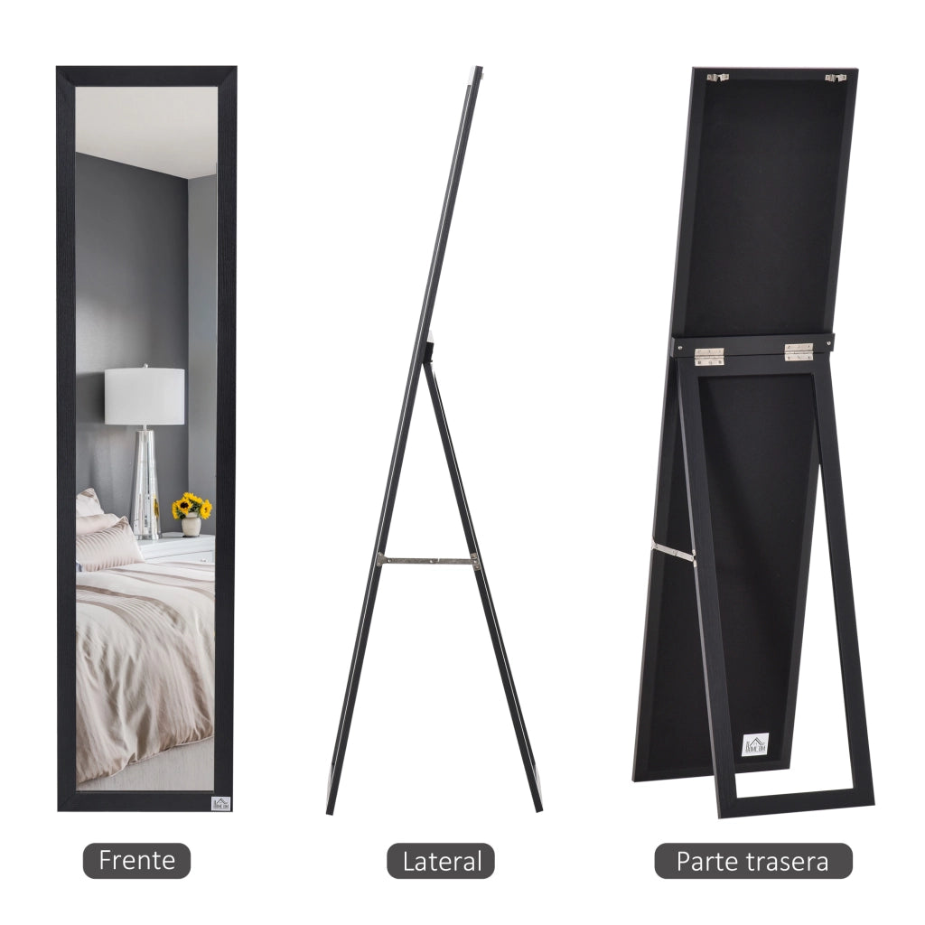 Specchio a Parete Moderno per Corridoio e Camera da Letto ¨C zephmum ¨C Nero 37x37x154 cm