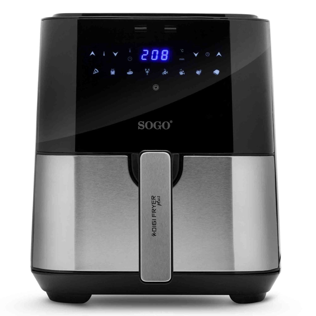 Friggitrice ad aria 5L con 8 programmi, temperatura 80-200°C e timer 60 min 1450W con display touch e ricettario - Sogo