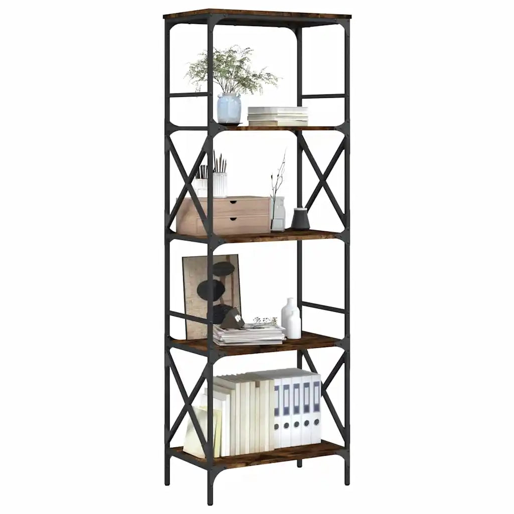 Libreria Rovere Fumo 5 Ripiani 59x35x171 cm Legno Multistrato 837624