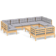 Set di mobili da giardino mobili da esterno 10 pezzi con cuscini grigio legno di pino massiccio 02_0015025