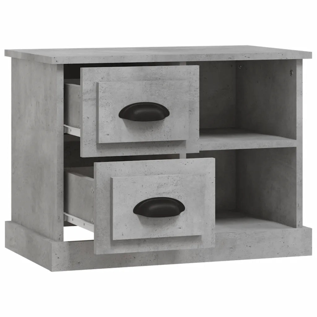 Comodino | Armadio da Notte | Mobiletto da notte Grigio Cemento 60x35,5x45 cm