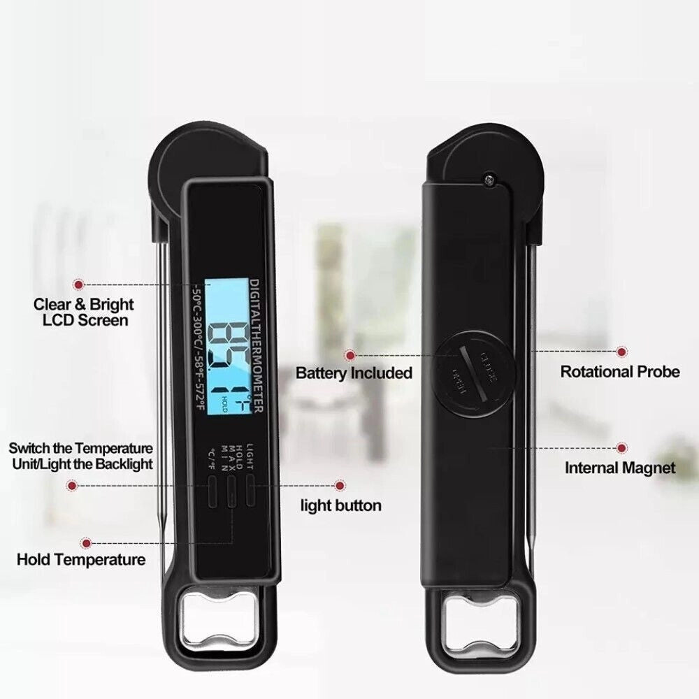 Trade Shop - Termometro Da Cucina Digitale Con Sonda Alimenti Bevande -50° A 300° C Tp-660 -