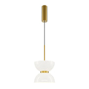 Maytoni Lampadario Moderno Kyoto 1 luce LED integrato oro metallo vetro
