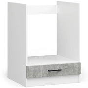 Mobile da cucina per incasso del forno AKORD S60 sistema OLIWIA Bianco 60 cm 1 anta inserto frontale Cemento 60x55x82 cm