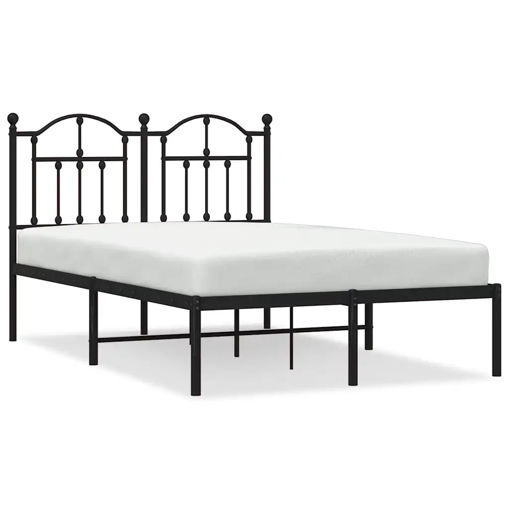 Giroletto con Testiera-Struttura Letto con testiera in Metallo Nero 120x200 cm 672978
