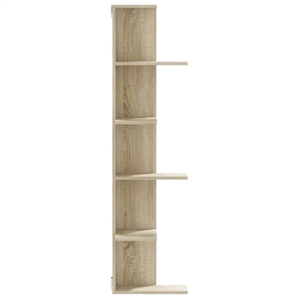 Scaffale Angolare Muro Rovere Sonoma 36,5x36,5x140 cm Legno