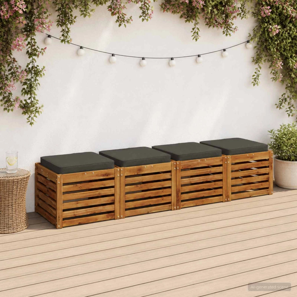 Cuscini per Sedia in 4 Pezzi VUGHT 4 pcs 100% Poliestere 946276