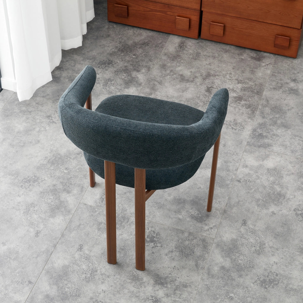Sedia da Pranzo Set da 2 con Schienale Ergonomico e Seduta Imbottita in Lino Nero