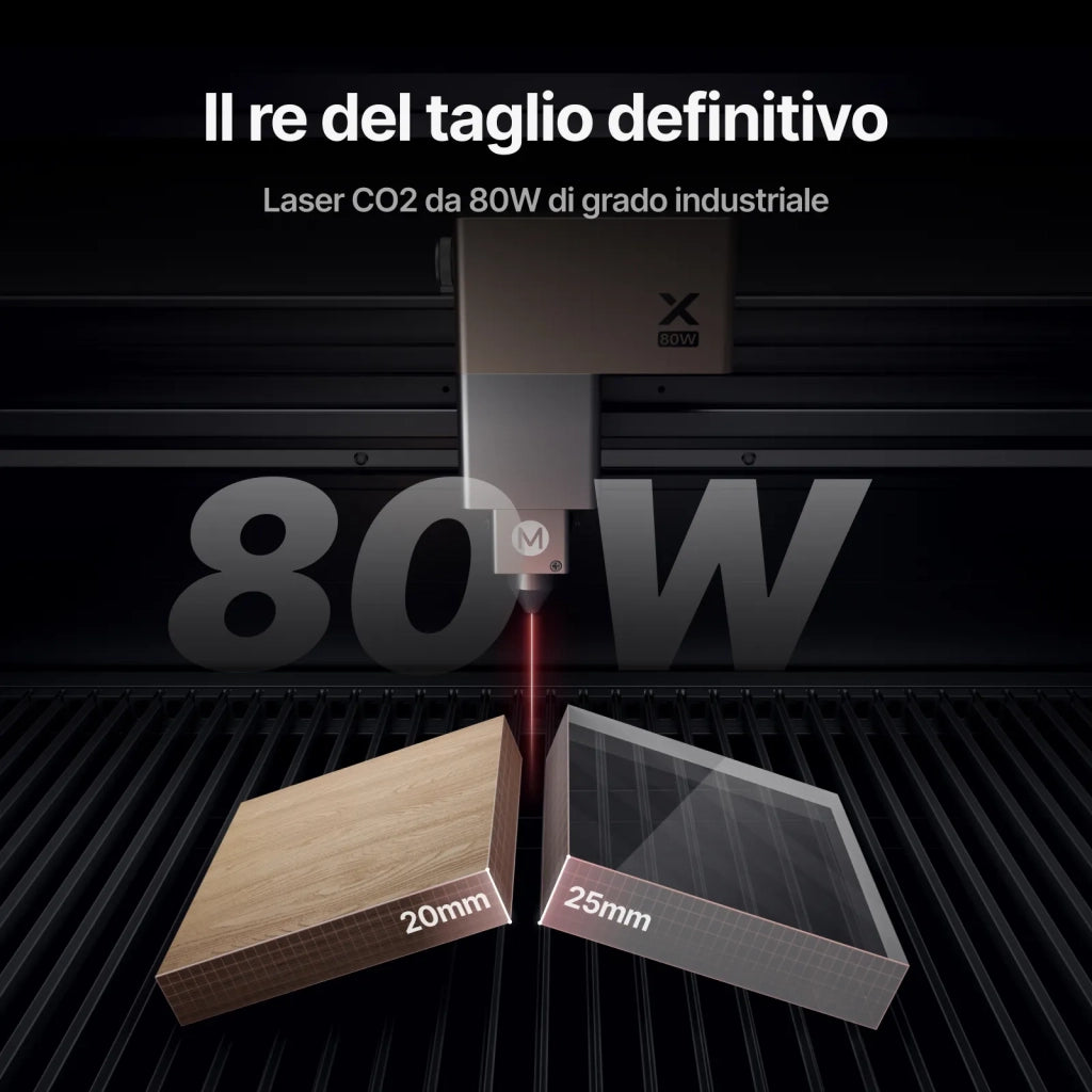 XTOOL Incisore Laser CO2 P3 80W Max Bundle con Stand, Conveyor, RA3 e AP2