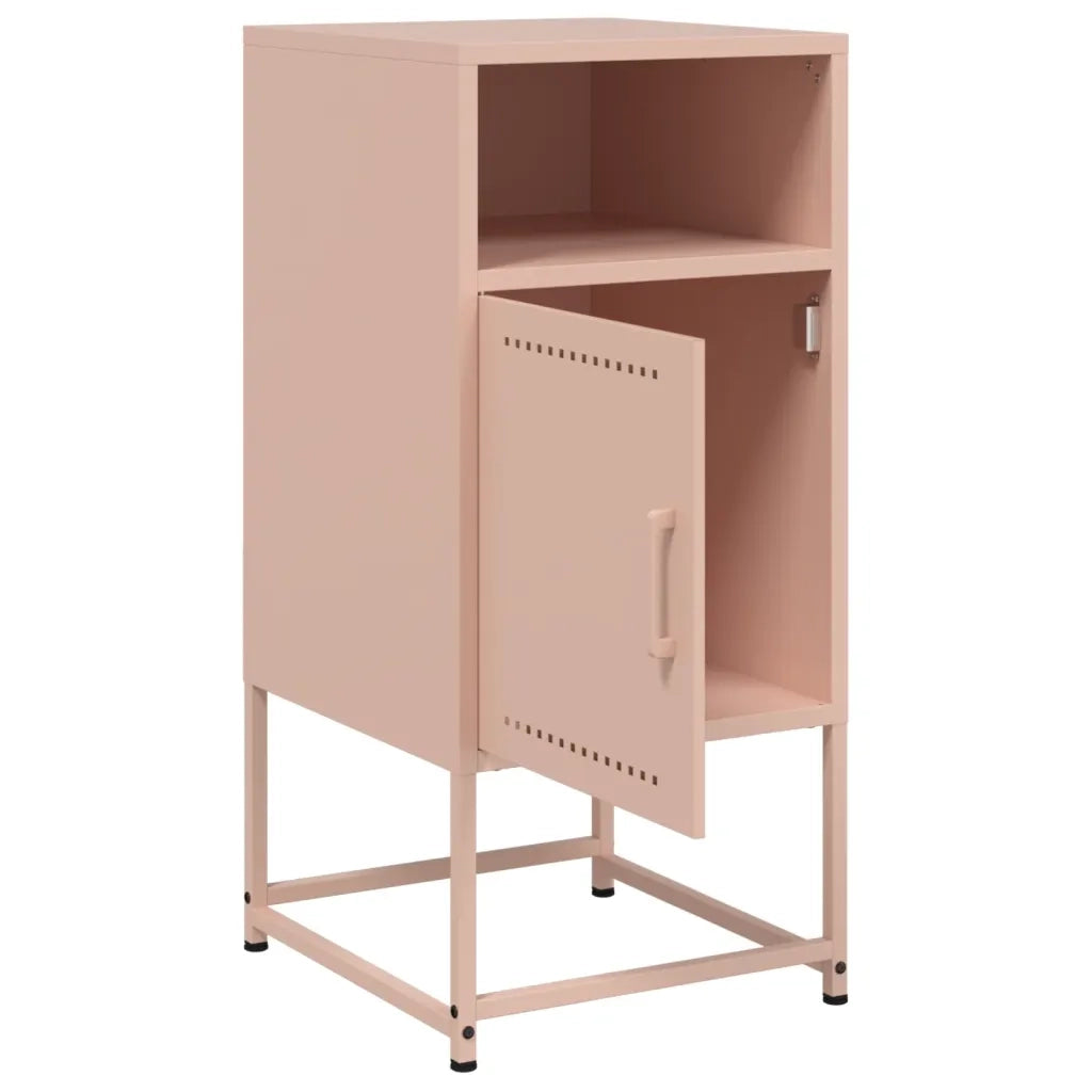 Set di 2 Comodini | Armadio da Notte | Mobiletto da notte Rosa 36x39x78 cm in Acciaio