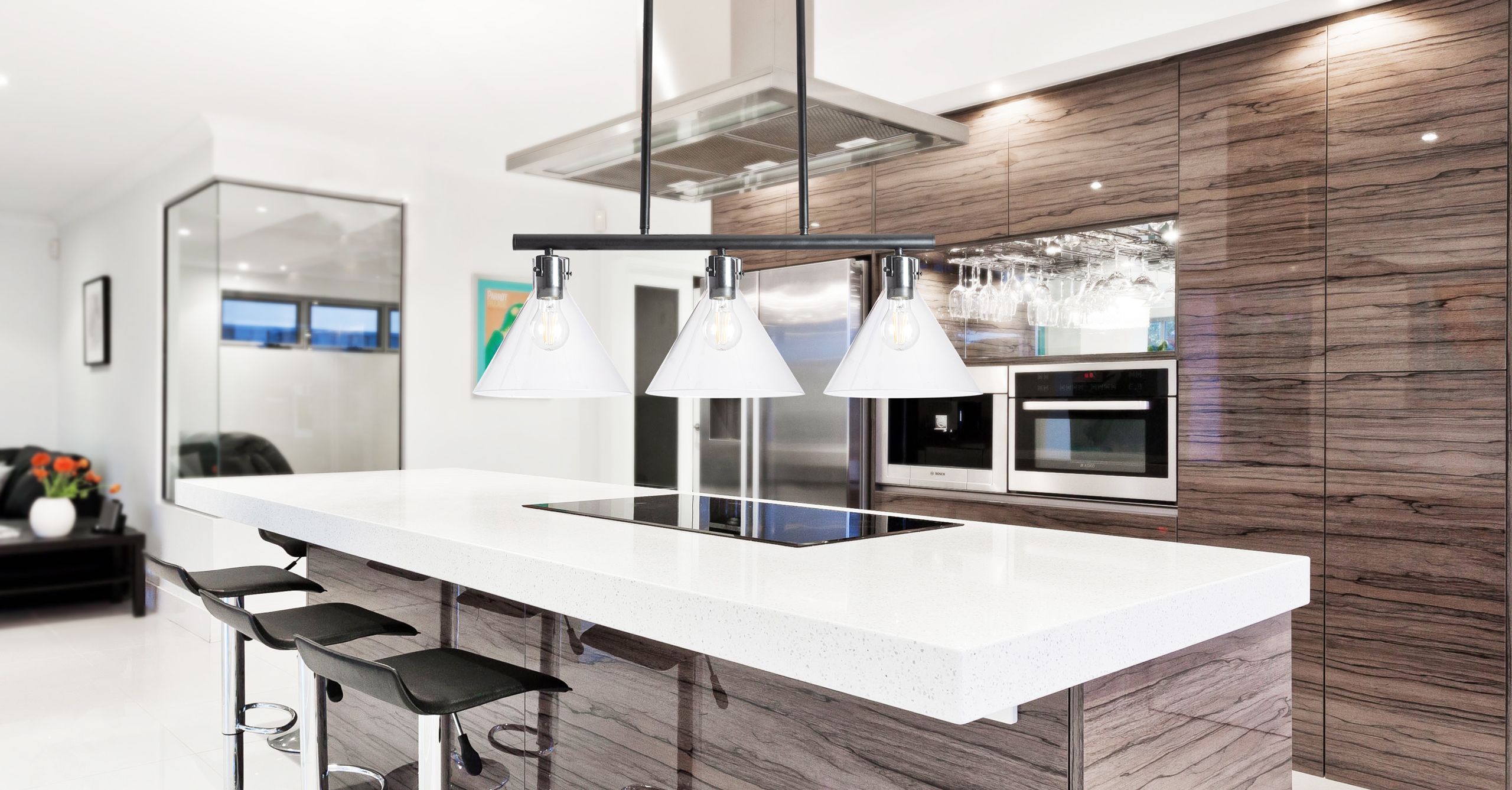 Lampada Da Soffitto Di Vetro Metallico APP318-3CP