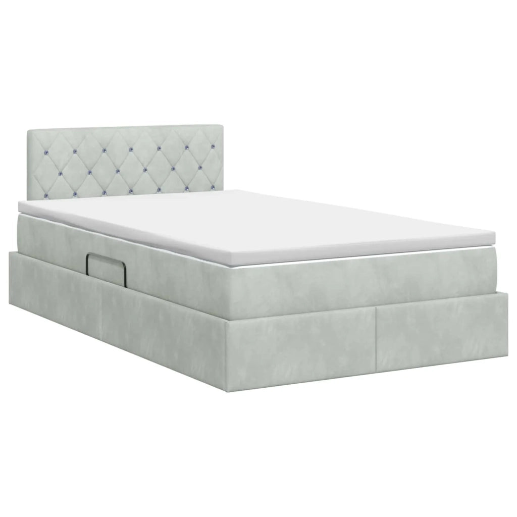 Letto con Contenitore Grigio Chiaro 120 x 200 cm Velluto 3458739