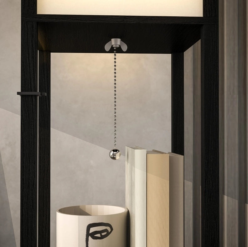 Lampada da terra ULEVR 26x26x159 cm con 3 ripiani, cassetto, USB-A, USB-C e presa, nero