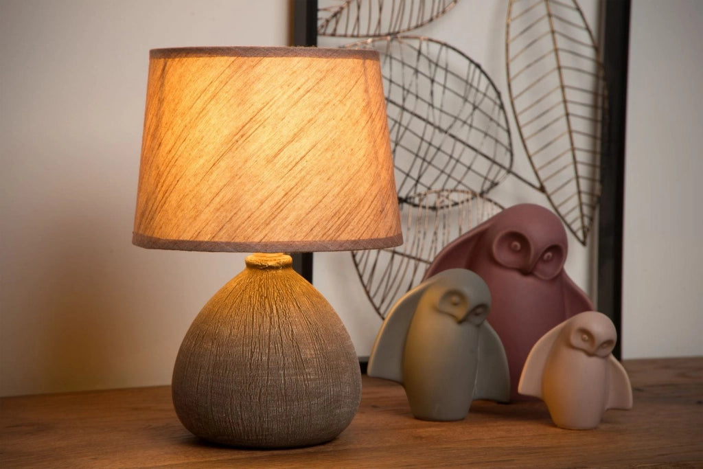 Lampada da tavolo Lucide Ramzi marrone E14 40W 26cm