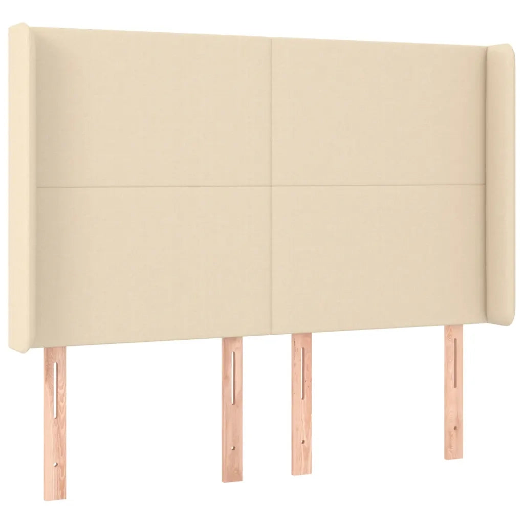 Letto a Molle con Materasso e LED Crema 140x200 cm in Tessuto 3138162