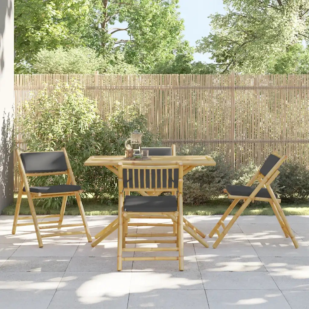 Set da Bistrot Pieghevole 5pz con Cuscini Grigio Scuro BambÃ¹
