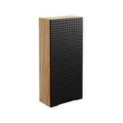 Mobile da bagno VELNIA - 1 porta - 35 cm - Colori rovere chiaro e nero - Da appendere
