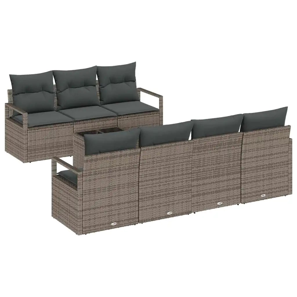 Set di divani con cuscino 8 pcs Grigio polyrattan 3346289