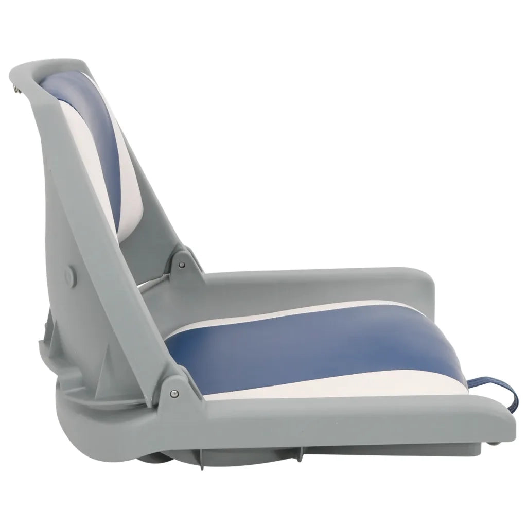 Set Sedile per Barca Pieghevole 2 pz con Cuscino Blu-Bianco CFW5548450