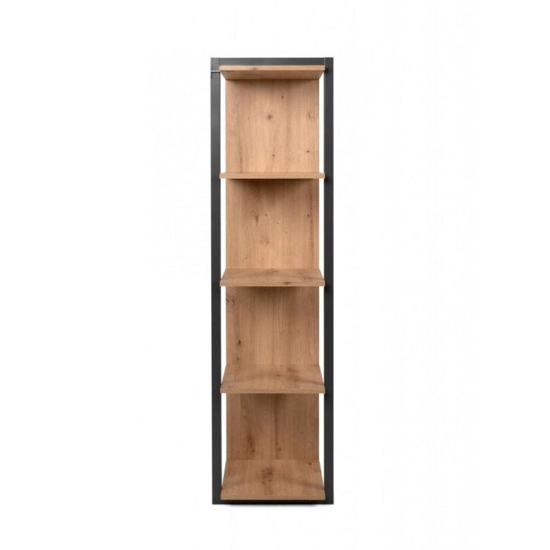 Libreria rovere quercia a cubi con profili antracite  107x39xh.145 cm