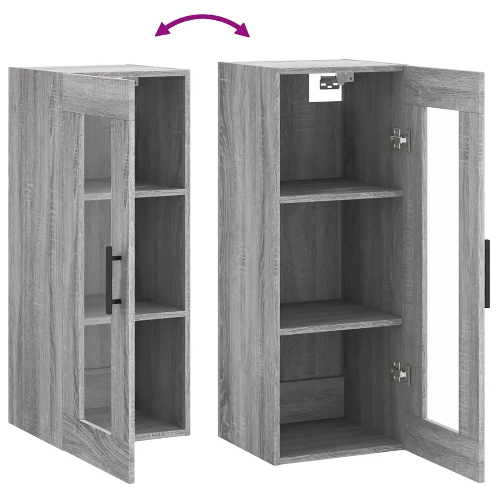 Armadietto a Muro | Mobile a Parete Grigio Sonoma 34,5x34x90 cm