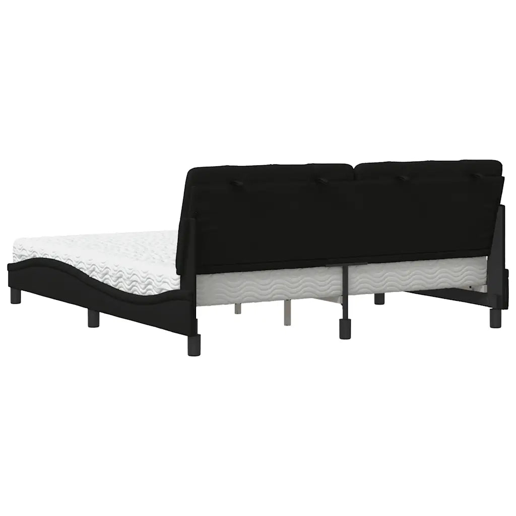 Letto con Materasso Nero 180x200 cm in Tessuto 3310757