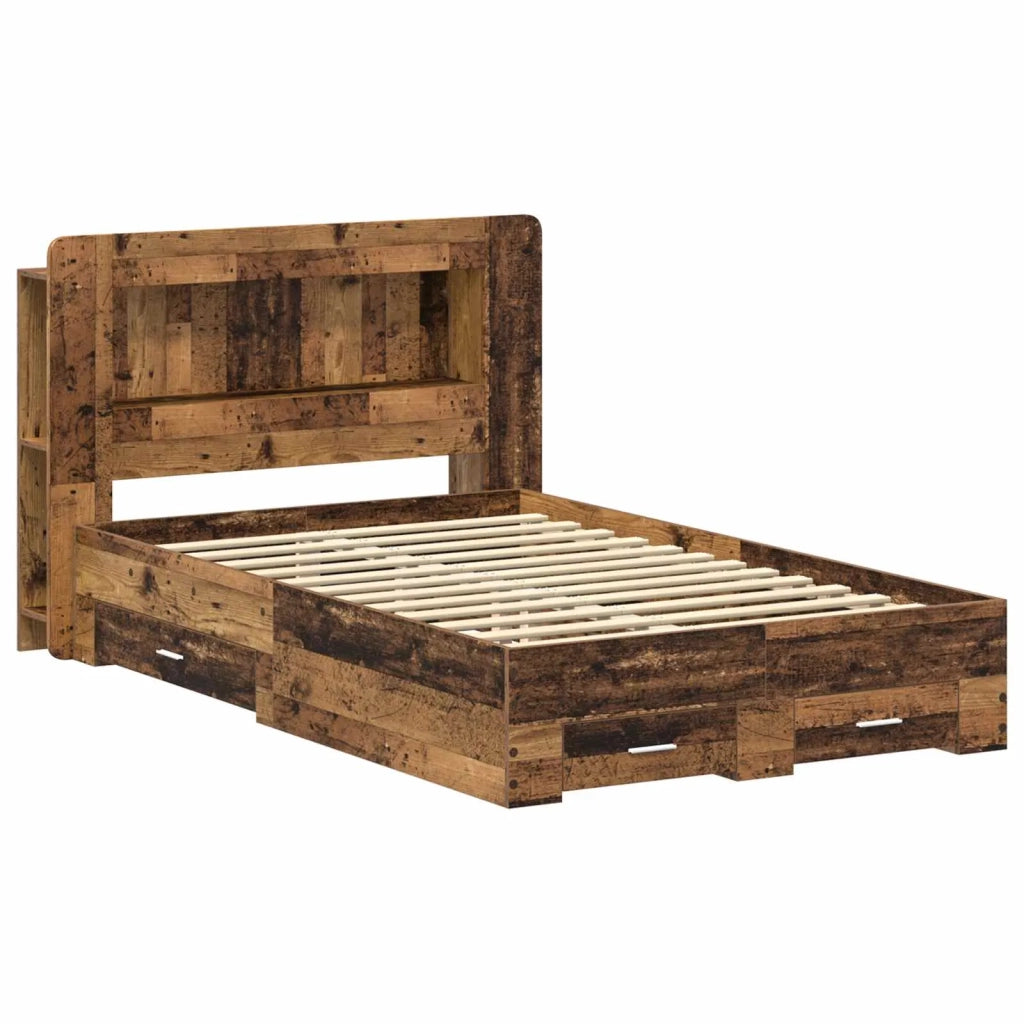 Telaio del letto con storage Legno antico 120 x 190 cm 3433842