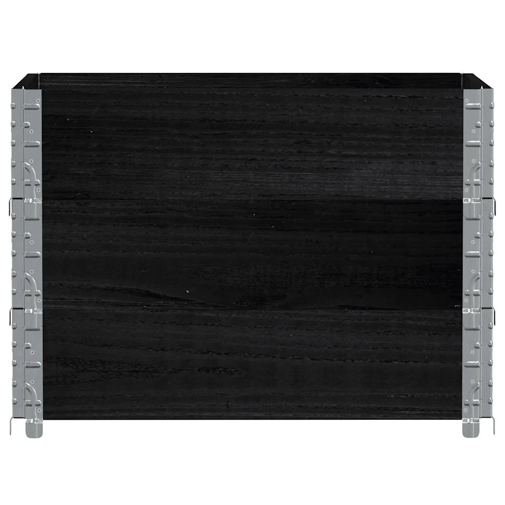 Paretali per Pallet 3 pz Neri 80x60cm in Legno Massello di Pino CFW8095580