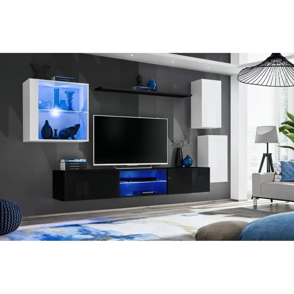 Set di mobili da salotto SWITCH XXIII design, colore bianco e nero