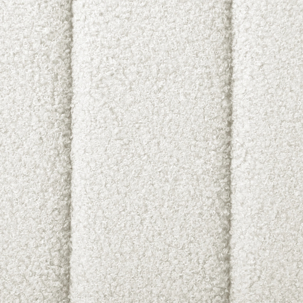 Letto in bouclé bianco sporco UE Matrimoniale 140 x 200 cm Testiera Imbottita con Gambe in metallo Design moderno