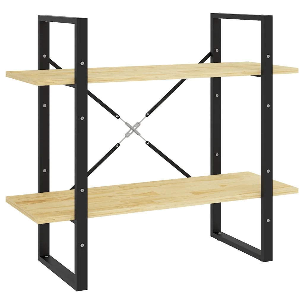 Libreria a 2 Ripiani 80x30x70 cm in Legno Massello di Pino 806452