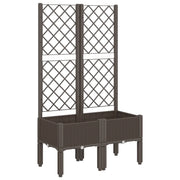 Fioriera | Cassetta per fiori | Vaso da Giardino con Traliccio Marrone 80x40x142 cm in PP