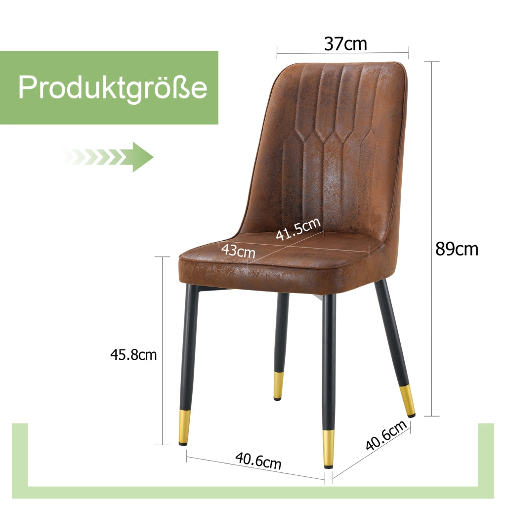 SEDIA da pranzo Set da 2 pezzi Marrone/Nero in tessuto tecnico e metallo