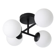 Plafoniera Contemporanea Castrovido Acciaio Nero Bianco 4 Luci G9 4,2 Ip44