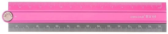 Liniaal Opvougbile 30 cm in Metallo con Scala Metrica con Angoli Geometrici per Bambini, Studenti e Professionisti