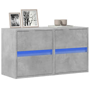 vidaXL Mobili TV a Parete con Luci LED 2pz Grigio Cemento 41x31x45 cm